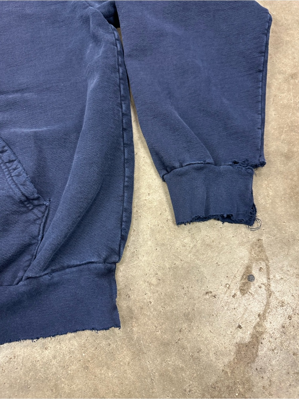 The Super Faded Navy Blue Ultimate Distressed Heavyweight Hoodie - Picture 2 of 13